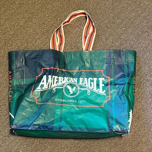 AE 🦅 American eagle large reusable tote bag BONUS AE bag free w/purchase - Picture 1 of 7